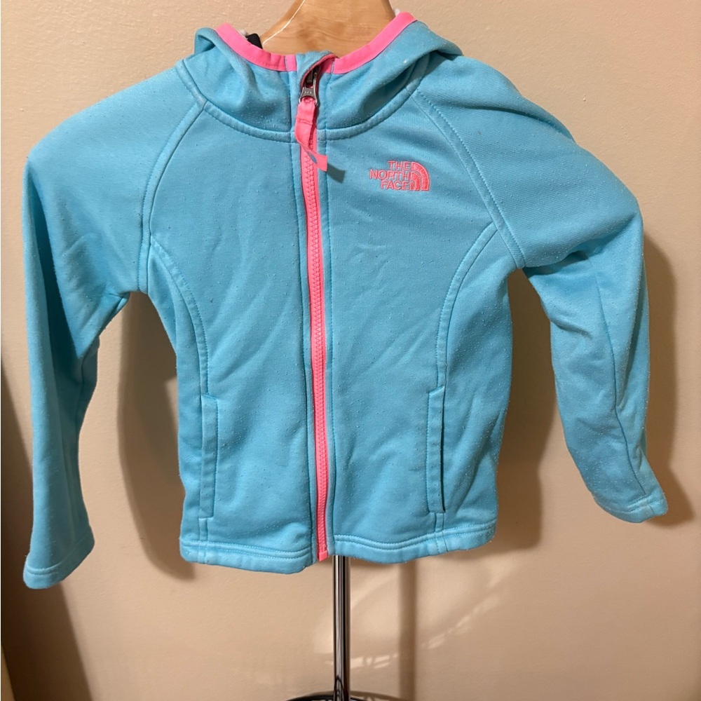 The North Face Aqua and Pink Kids' Hoodie